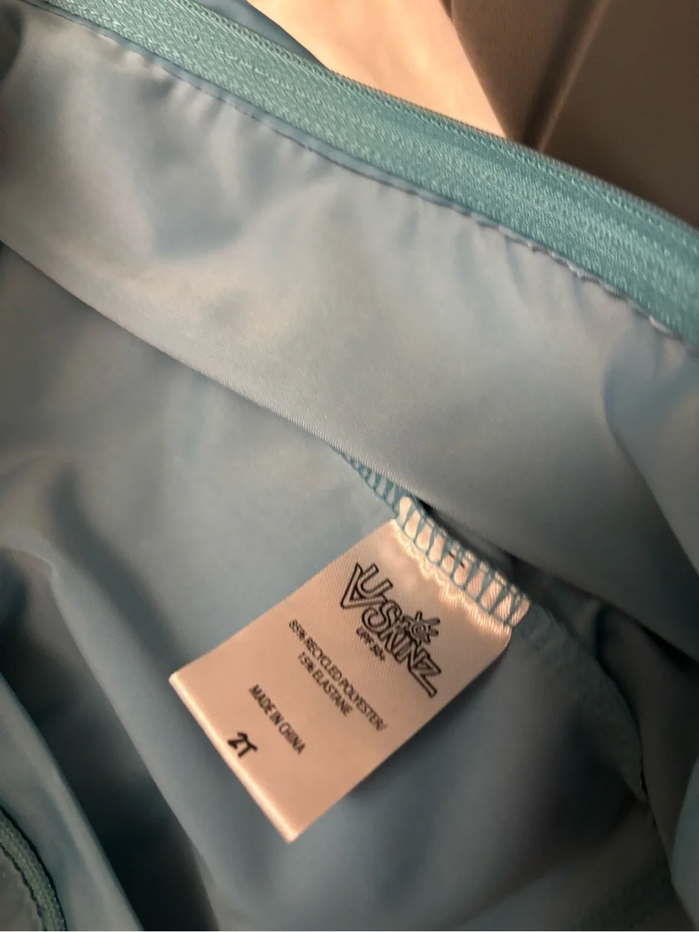 Kids Light Blue Swim Rashguard Zip up 2T
